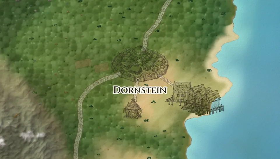 Eine Stadt bei 6-facher Vergrößerung